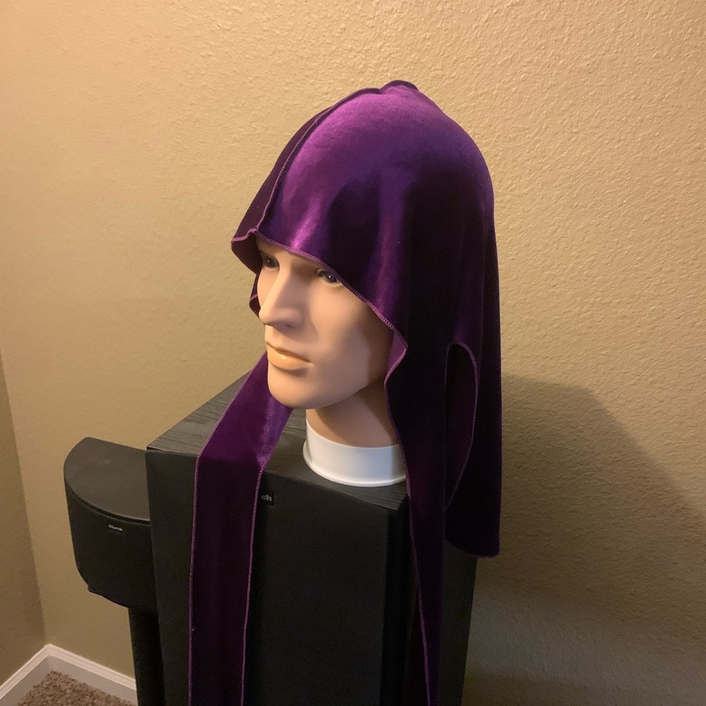 Purple Unisex Velvet Doo Rag, With Long Tail, Wide Straps. Brand new, OSFA - Picture 2 of 2